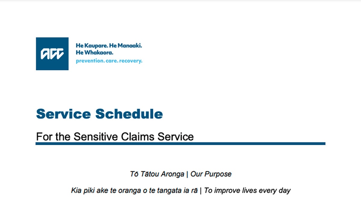 Service Schedule – For the Sensitive Claims Service – South Coast ...
