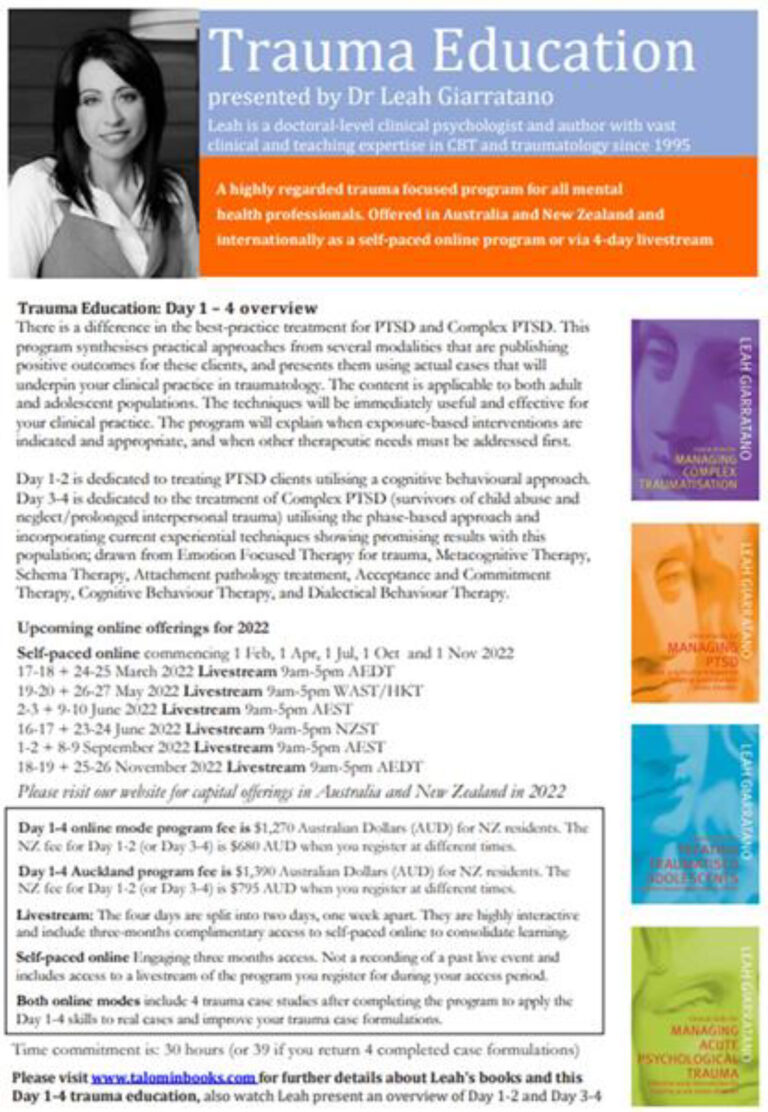 Trauma Education - Dr Leah Giarratano
